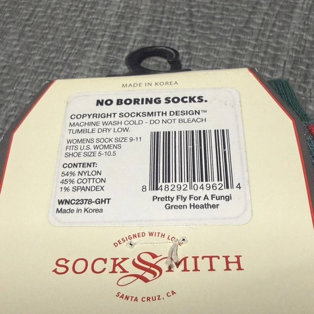 SockSmith Boutique Socks. Mushrooms. Brand new.